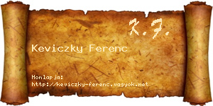 Keviczky Ferenc névjegykártya